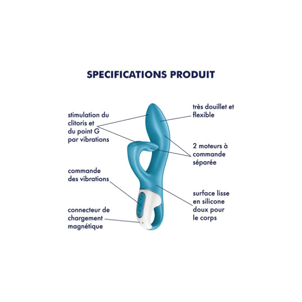 Vibromasseur rabbit bleu USB Embrace Me Satisfyer 